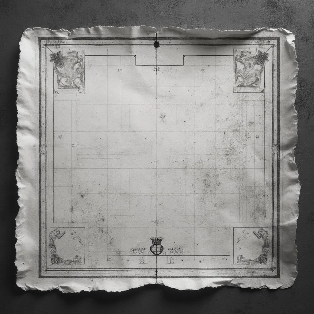 Hito histórico de la compañía en monocromo, mostrando un documento antiguo o plano arquitectónico.